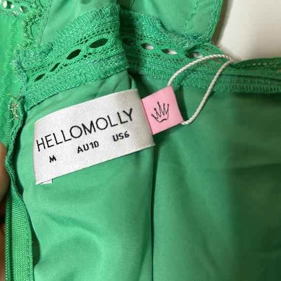 HELLO MOLLY WINERY ON THE COAST MAXI DRESS GREEN SzM US6 - Picture 6 of 8